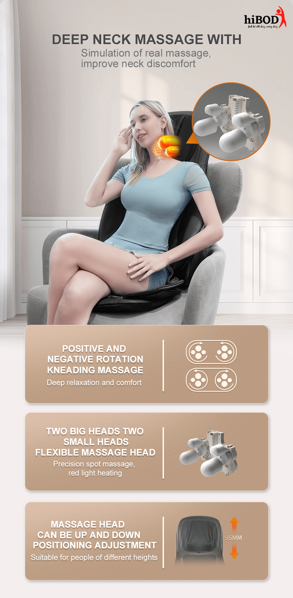 hiBOD Shiatsu Kneading and Compression Full Body Massager